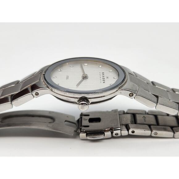 Skagen Womens 430SSXD Quartz Watch Silver Bracelet Band Silver Dial Crystals 6'' - Picture 3 of 11